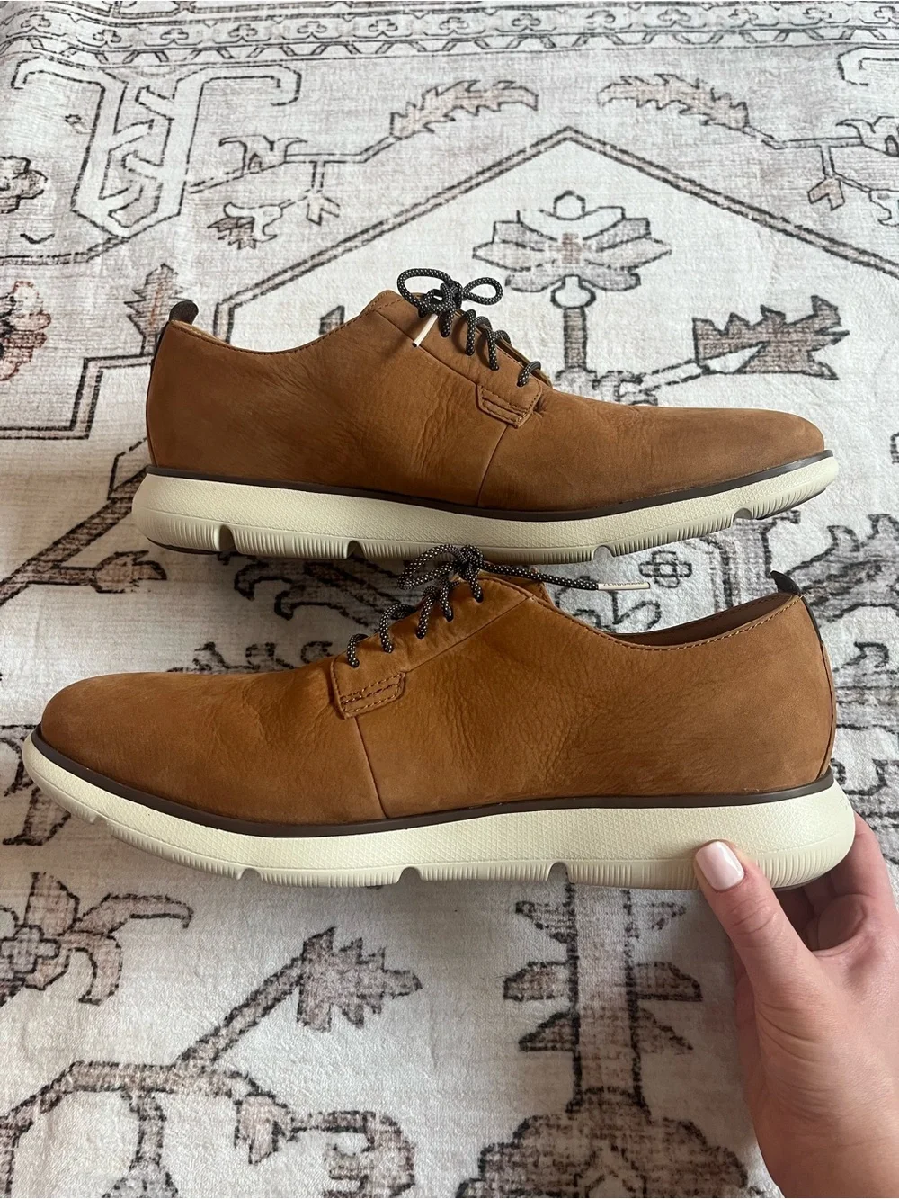 Cole Haan Men’s classic brown Leather Nubuck leather Derby Sneakers